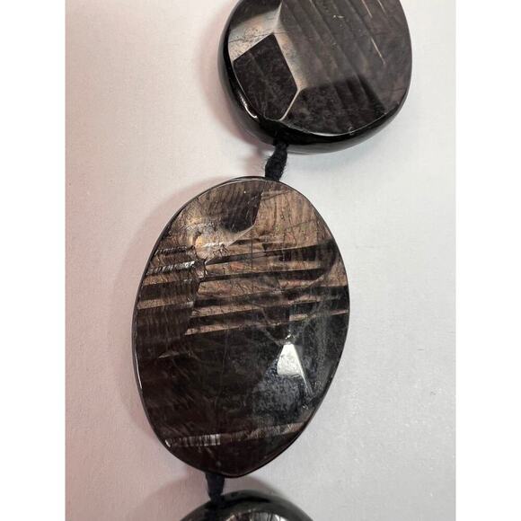 NEW Hypersthene necklace in gold over bronze - Picture 2 of 16